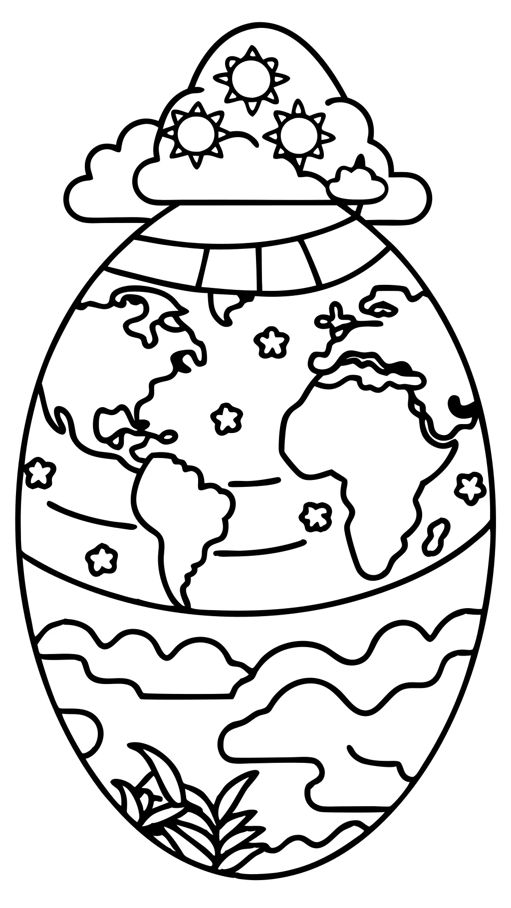 coloring page of earth